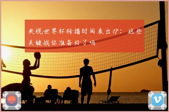 央视世界杯转播时间表出炉：这些关键战你准备好了吗